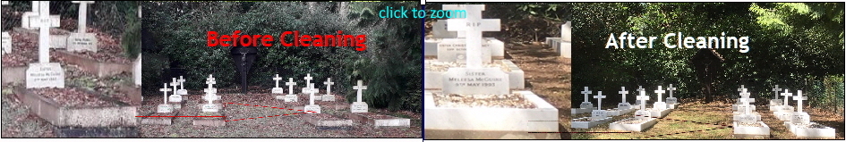 Headstone Cleaning Services before and after